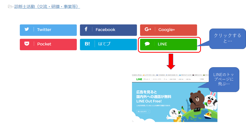 Lineへ送るボタン カスタマイズ編 の設置 Wordpress Make